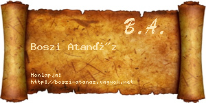 Boszi Atanáz névjegykártya